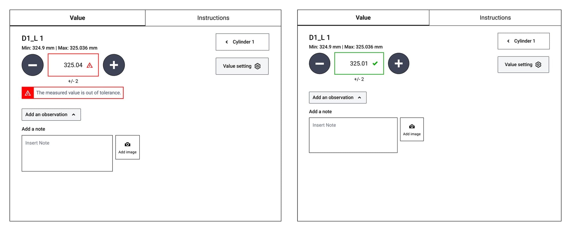 Inline data validation