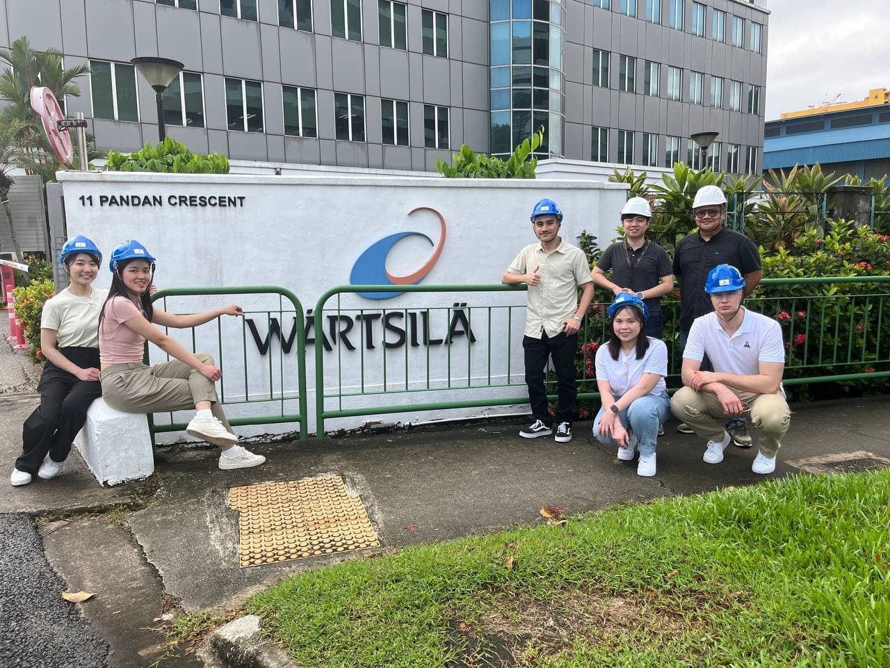 A group picture outside Wärtsilä Singapore office.